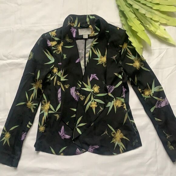 🦋h&m Floral Butterfly Open Front Blazer🦋 - Picture 1 of 14
